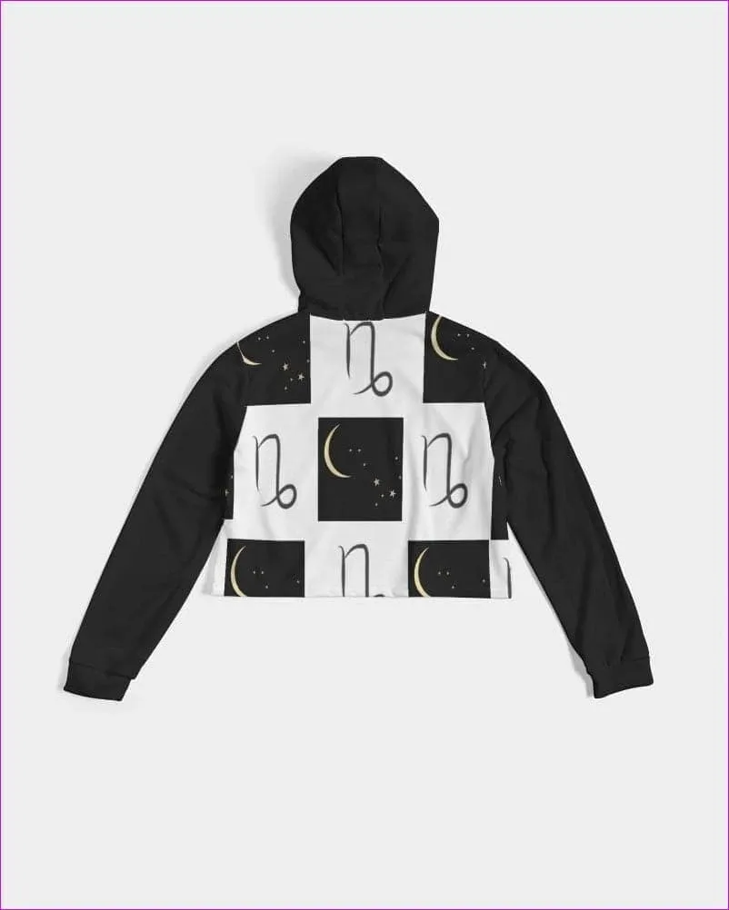 Capricorn Moon Womens Cropped Hoodie