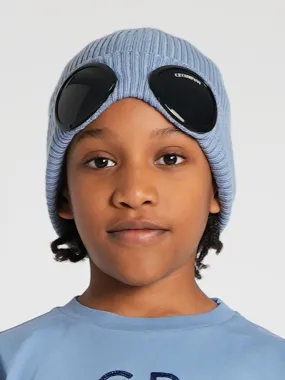 C.P. Company Boys Goggle Beanie Hat in Grey