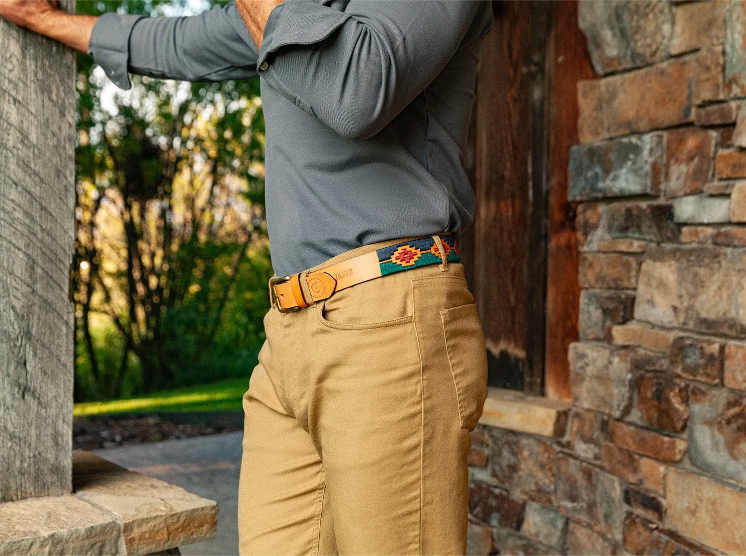 Criquet x Zilker Belts - Gaucho Belt - Navy/Red/Green