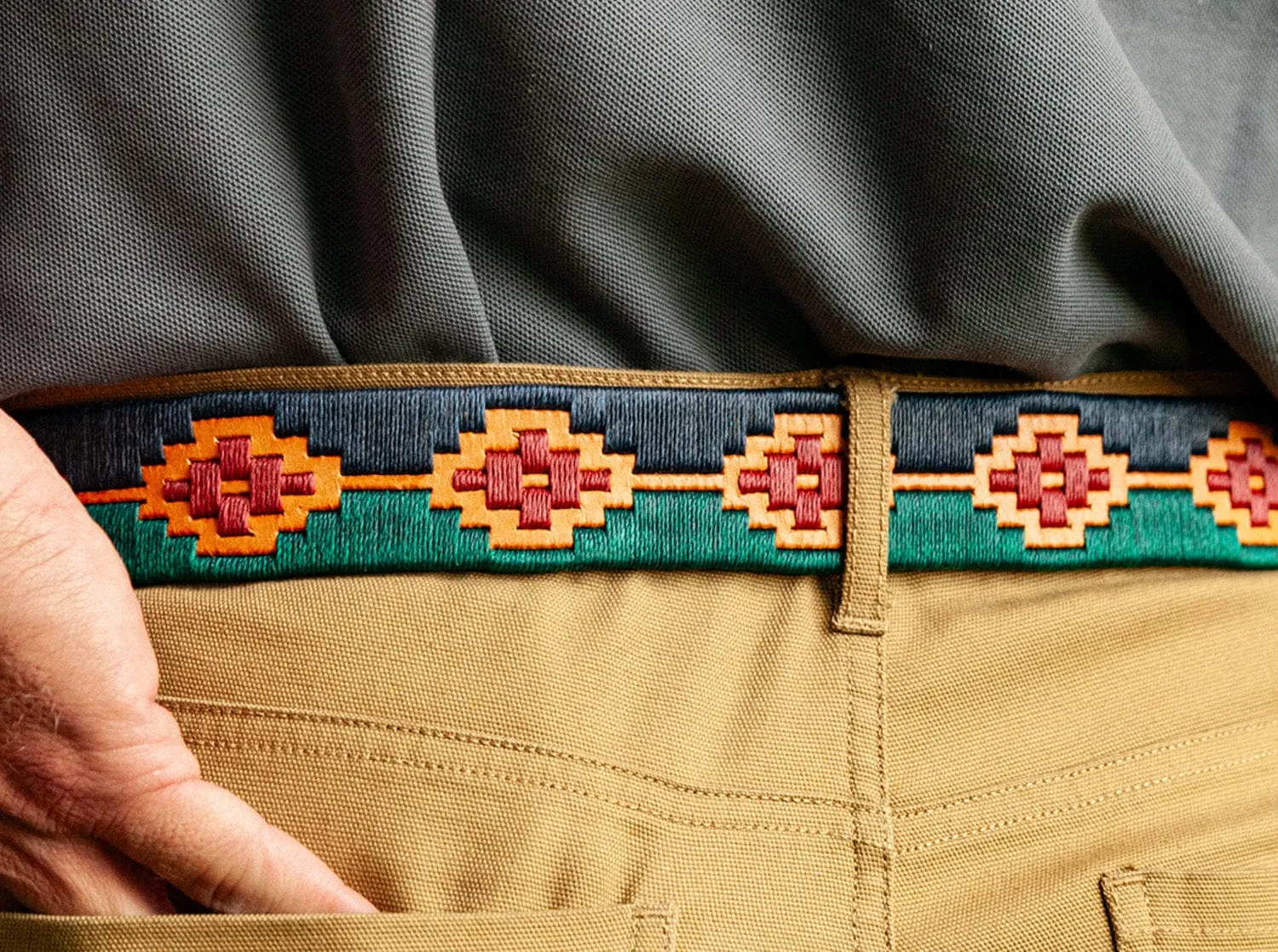 Criquet x Zilker Belts - Gaucho Belt - Navy/Red/Green