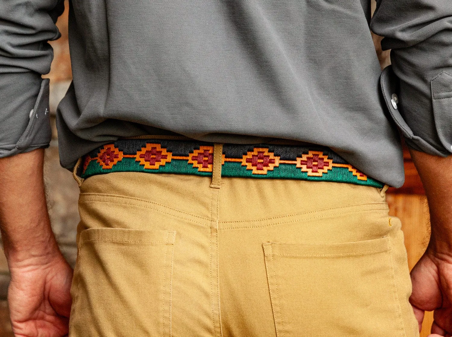 Criquet x Zilker Belts - Gaucho Belt - Navy/Red/Green