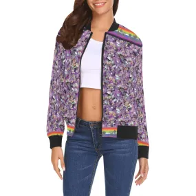 Culture in Nature Purple Bomber Jacket for Women