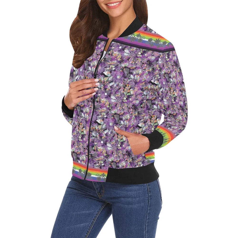 Culture in Nature Purple Bomber Jacket for Women