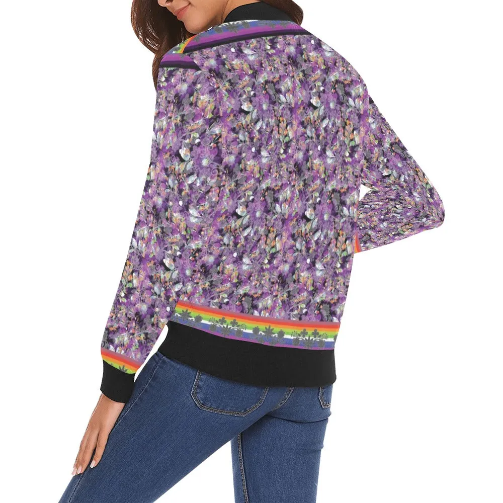 Culture in Nature Purple Bomber Jacket for Women