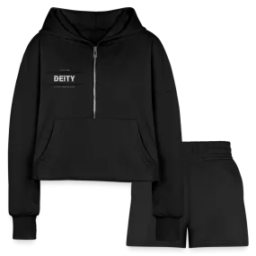 Deity Women’s Cropped Hoodie & Jogger Short Outfit Set