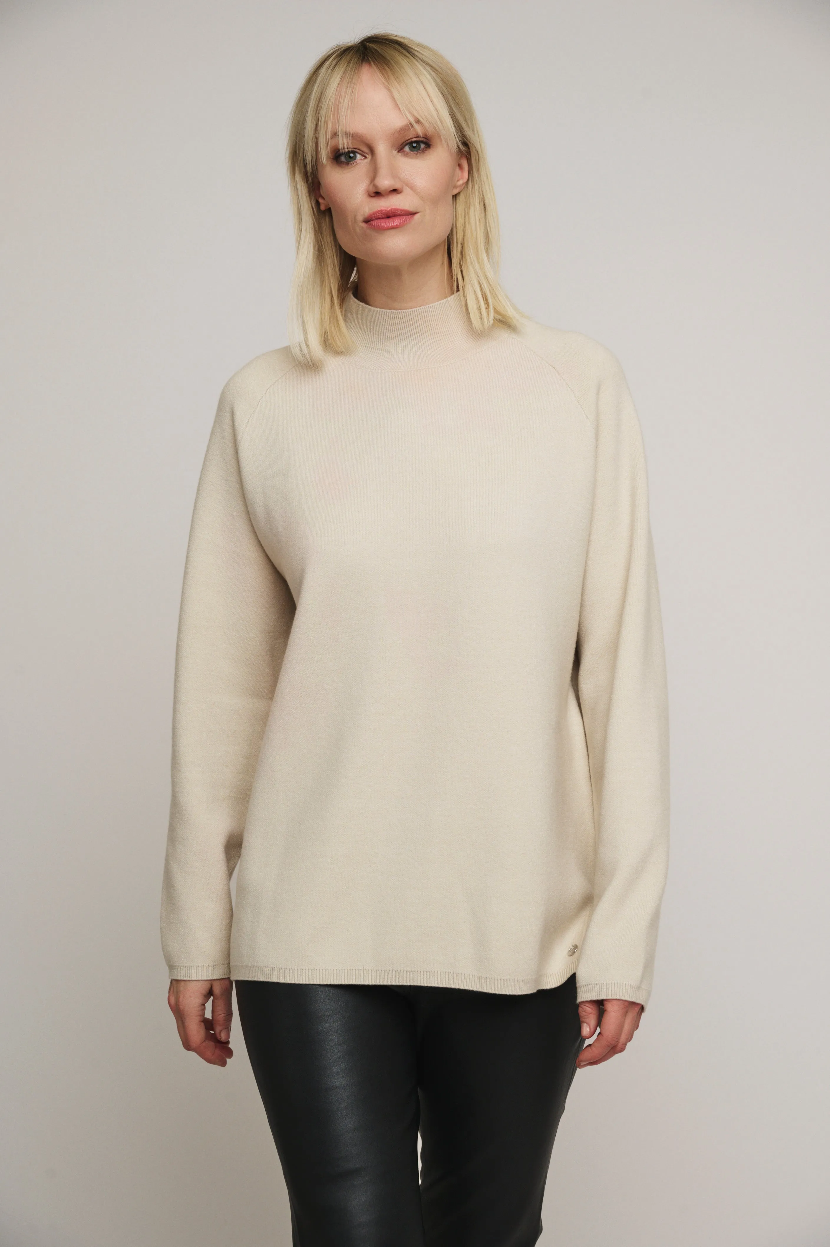 Dinty Mock Neck Sweater