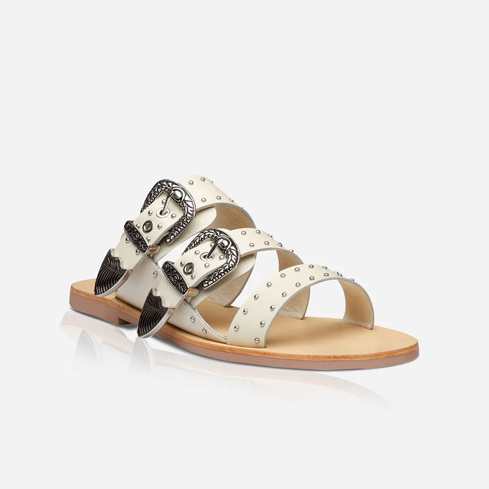 Eastwood Stud Slide Off White/Silver