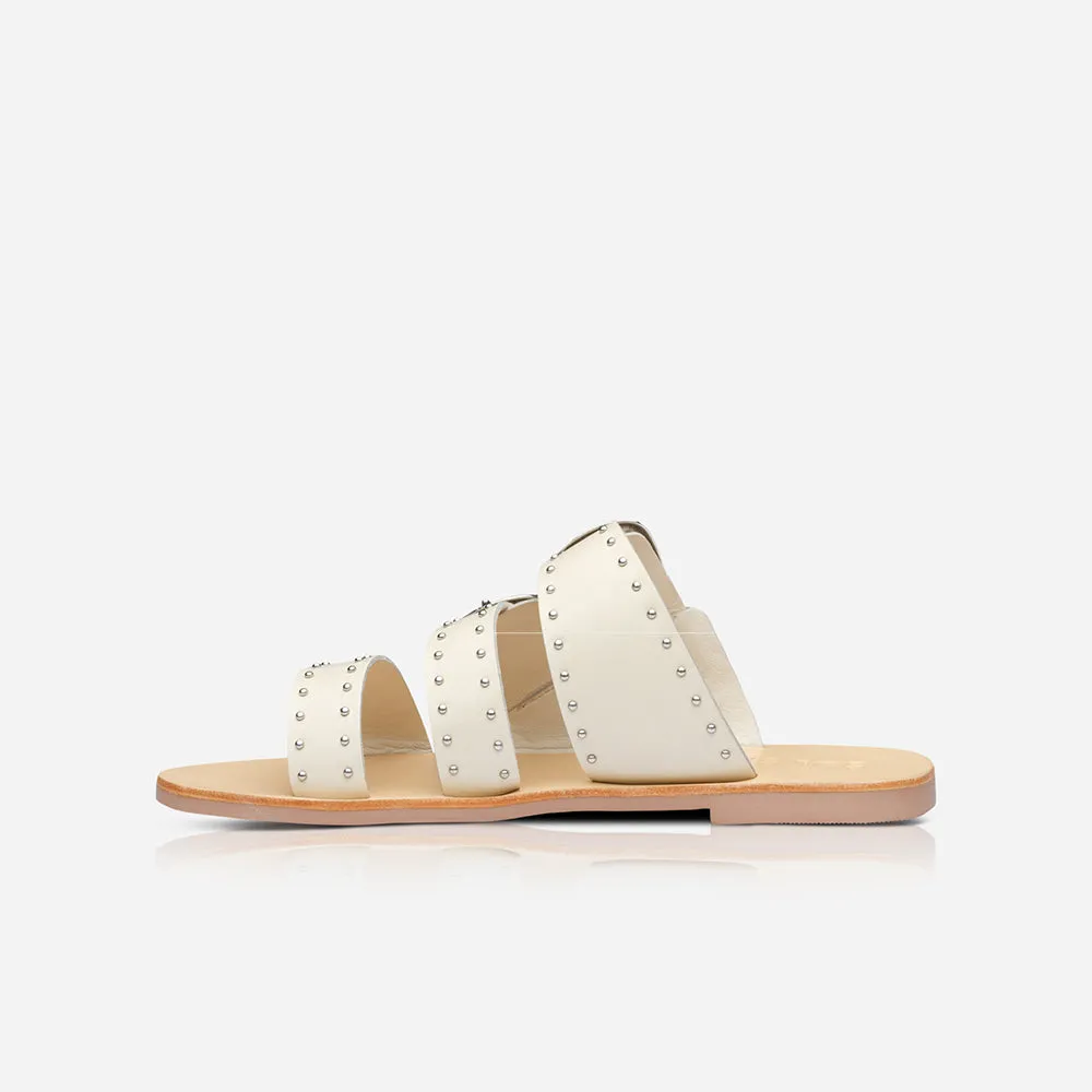 Eastwood Stud Slide Off White/Silver