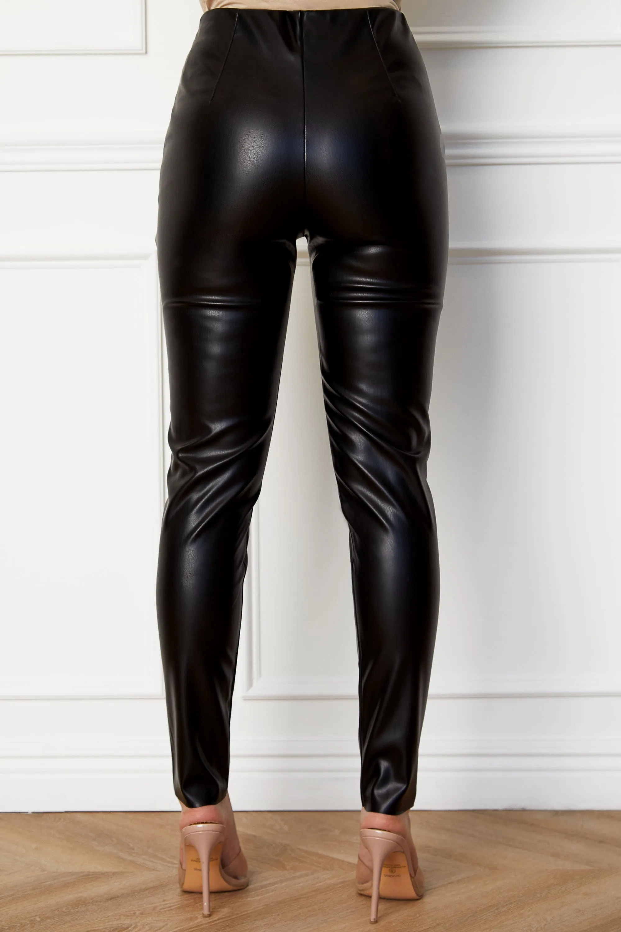 Elowen Black Vegan Leather Leggings