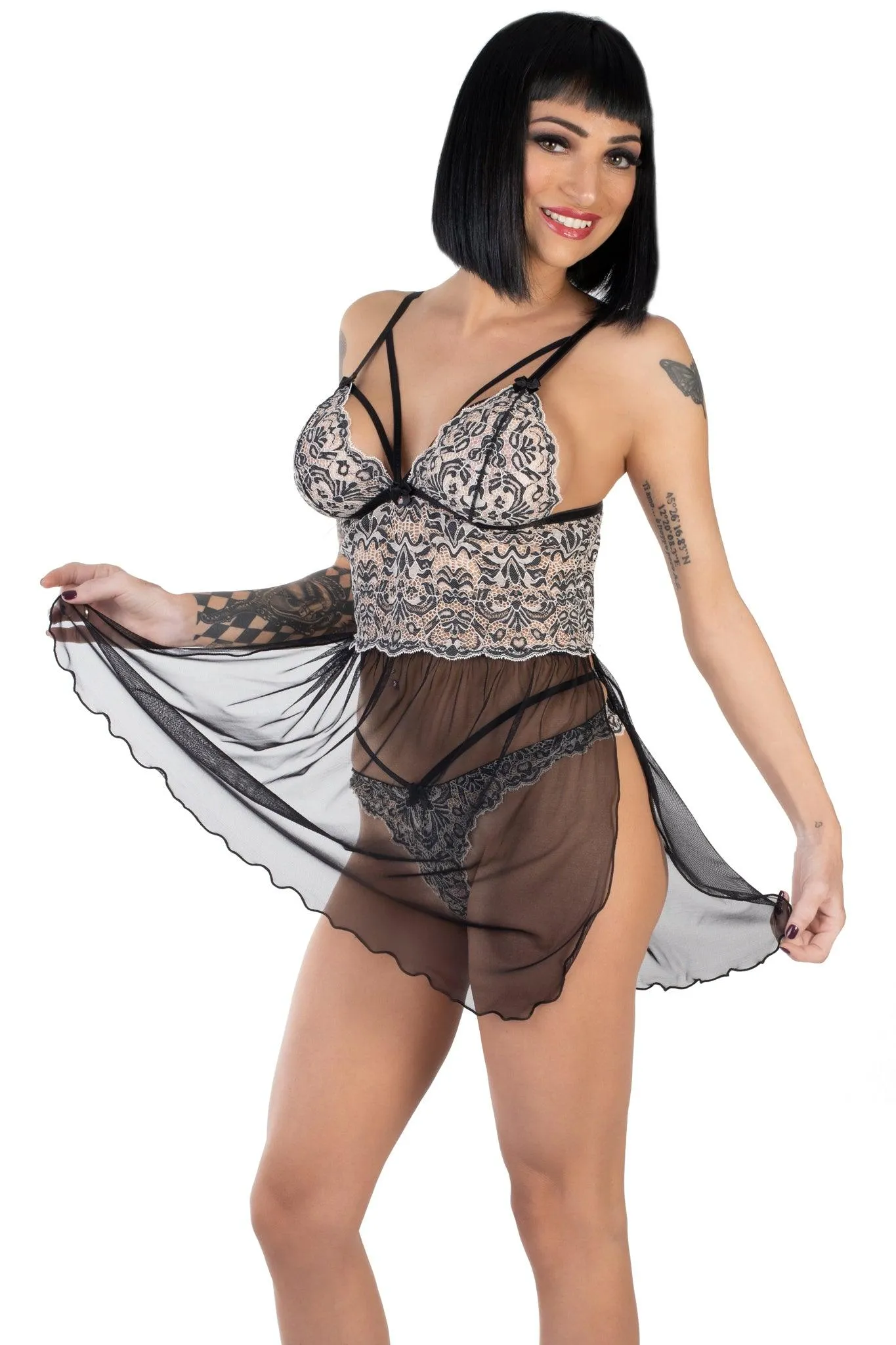 Eros Bicolor Lace Babydoll