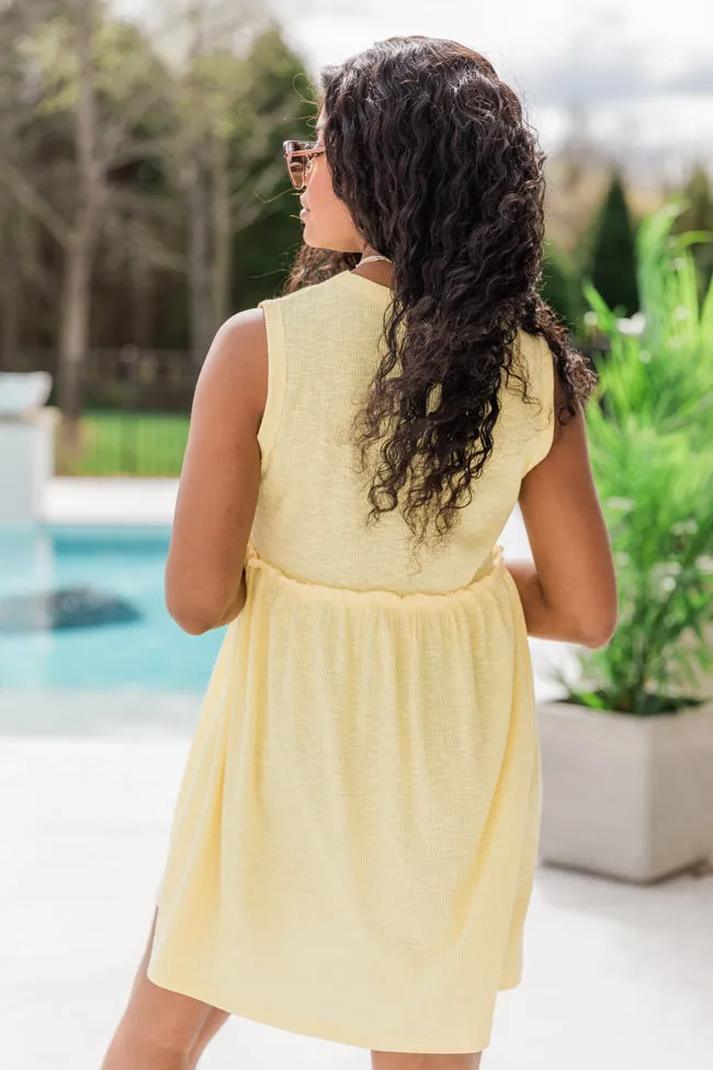 Everyday Casual Yellow Throw On Knit Dress