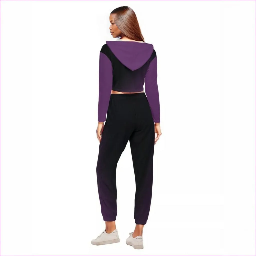 Fade Womens Crop Hoodie Sports Set