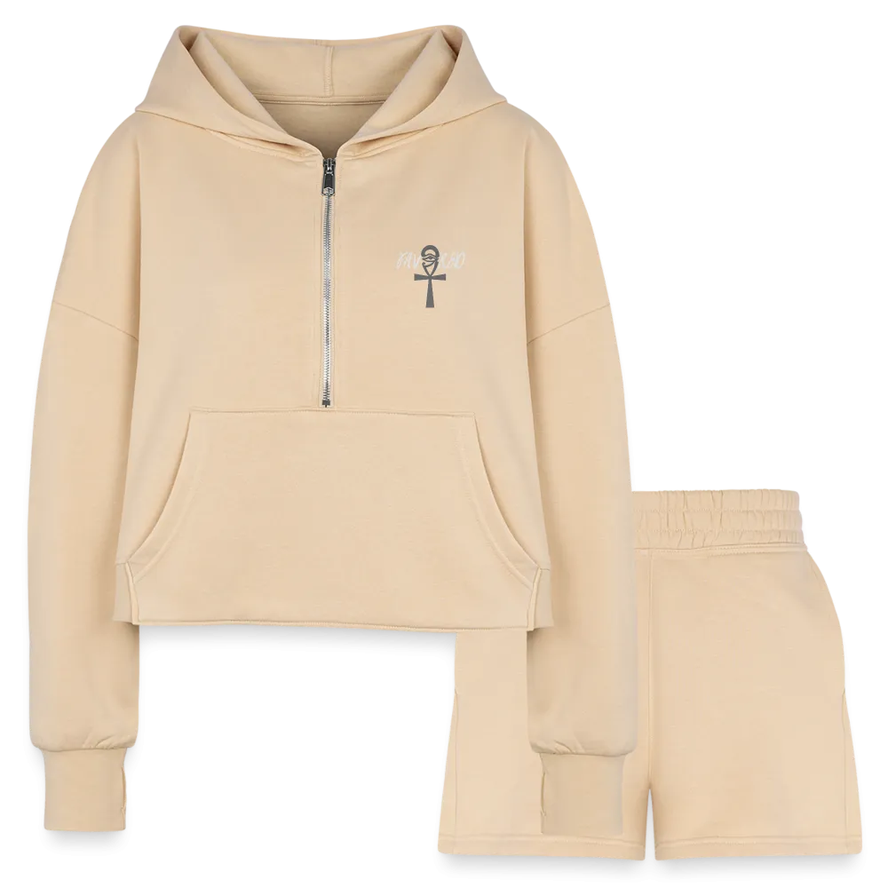 Favored Women’s Cropped Hoodie & Jogger Short Outfit Set