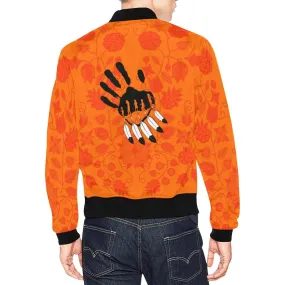 Floral Beadwork Real Orange A feather for each Bomber Jacket for Men