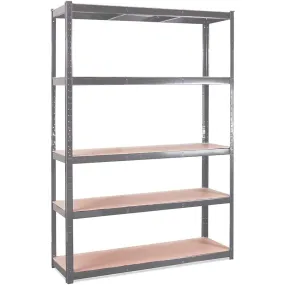 Garage Shelving Unit: 70 X 47 X 16  Single Bay, Grey 5 Tier Unit  386lbs Load