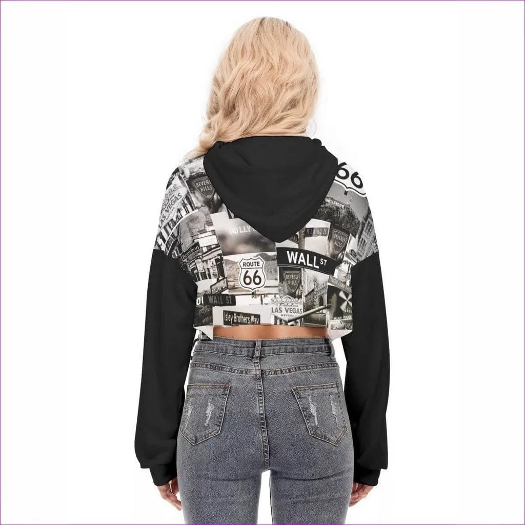 Greyed Streets Womens Cropped Hoodie With Zipper Closure