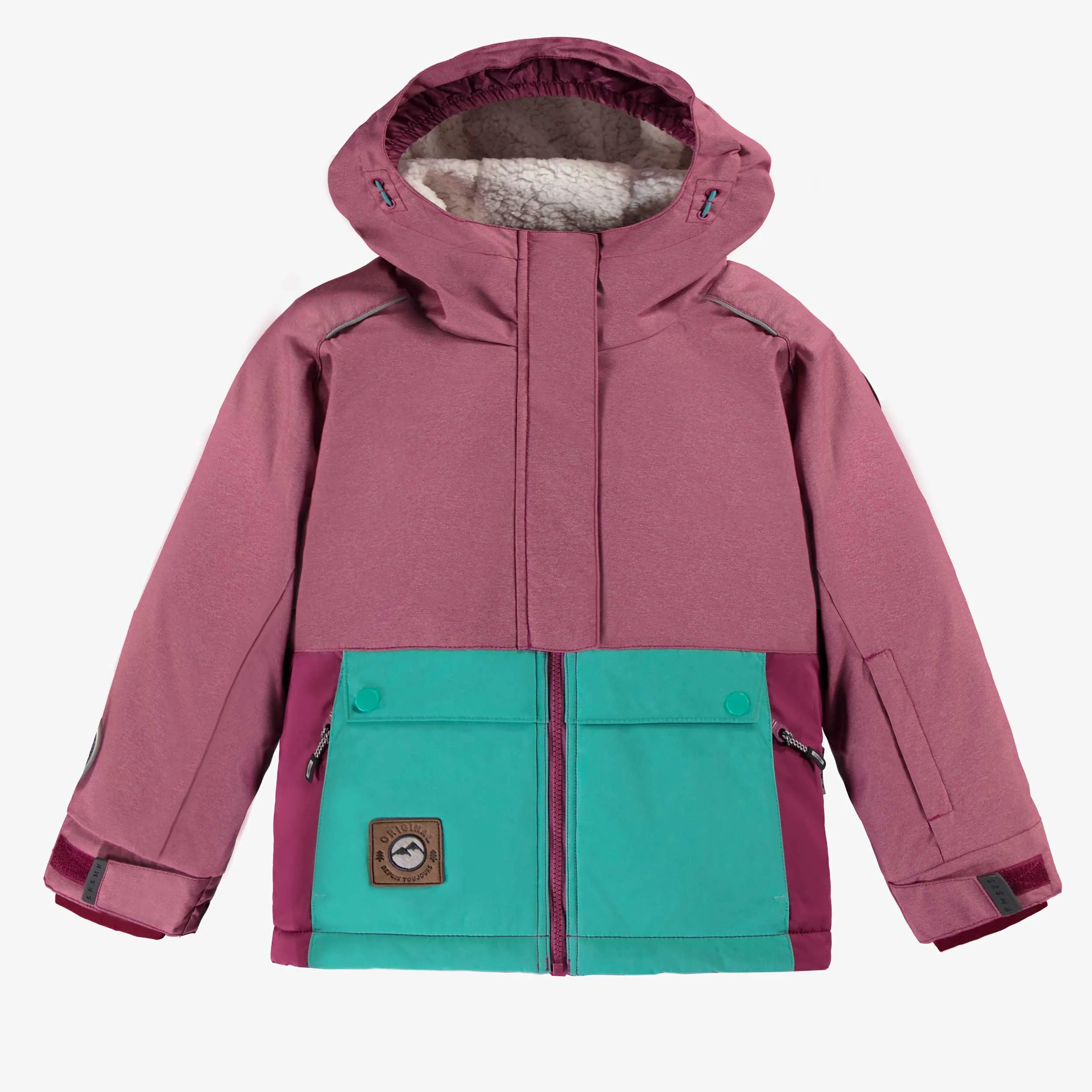 Habit de neige deux pièces rose et turquoise, enfant || Pink and turquoise two piece snowsuit, child