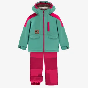 Habit de neige deux pièces turquoise et fuchsia, enfant || Two-piece turquoise ans fuchsia snowsuit, child