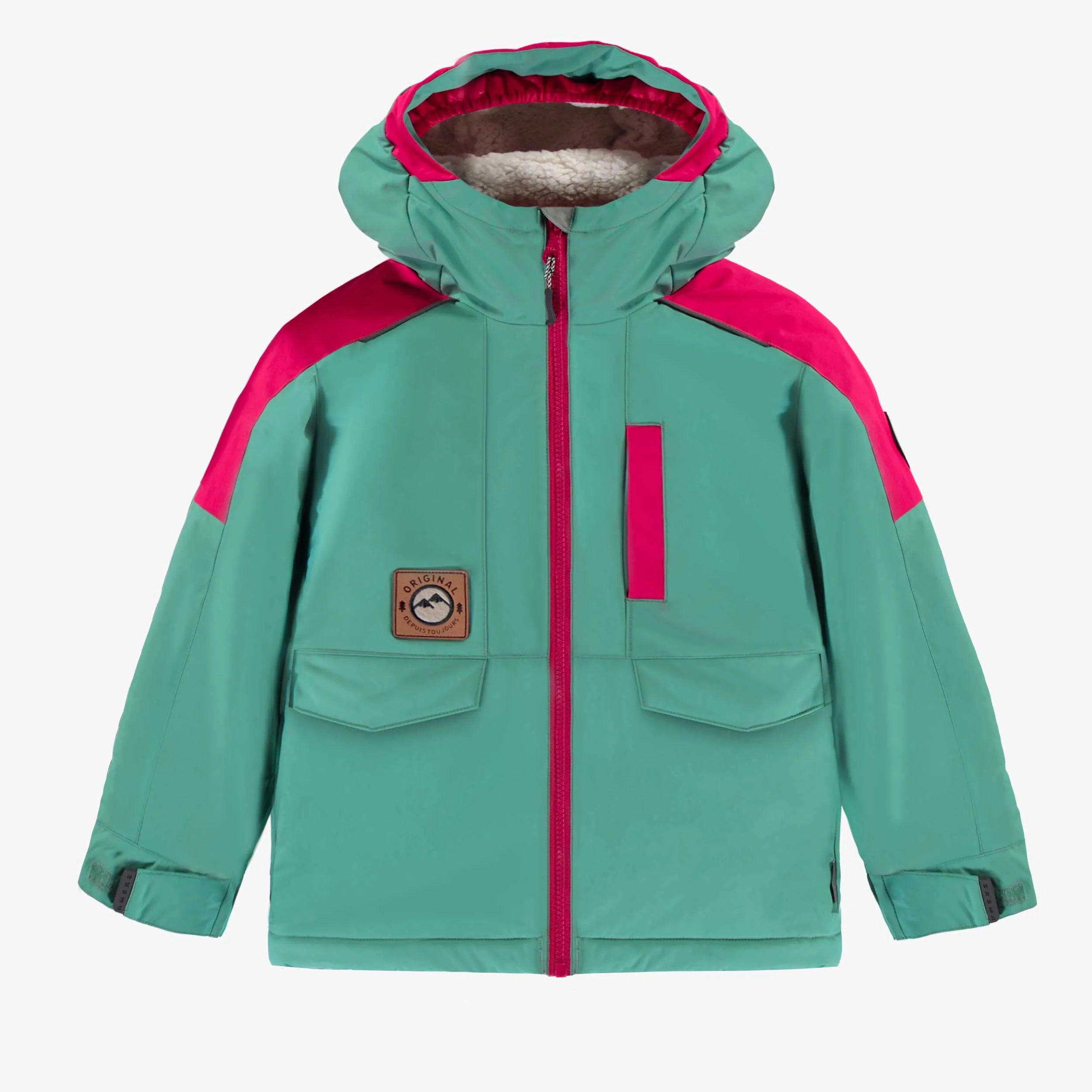 Habit de neige deux pièces turquoise et fuchsia, enfant || Two-piece turquoise ans fuchsia snowsuit, child