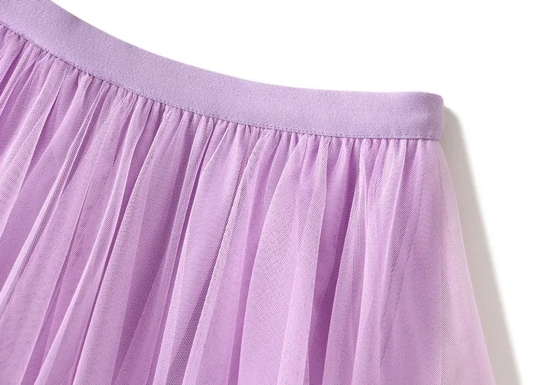 Handkerchief Layers Tulle Midi Skirt Ten Colours