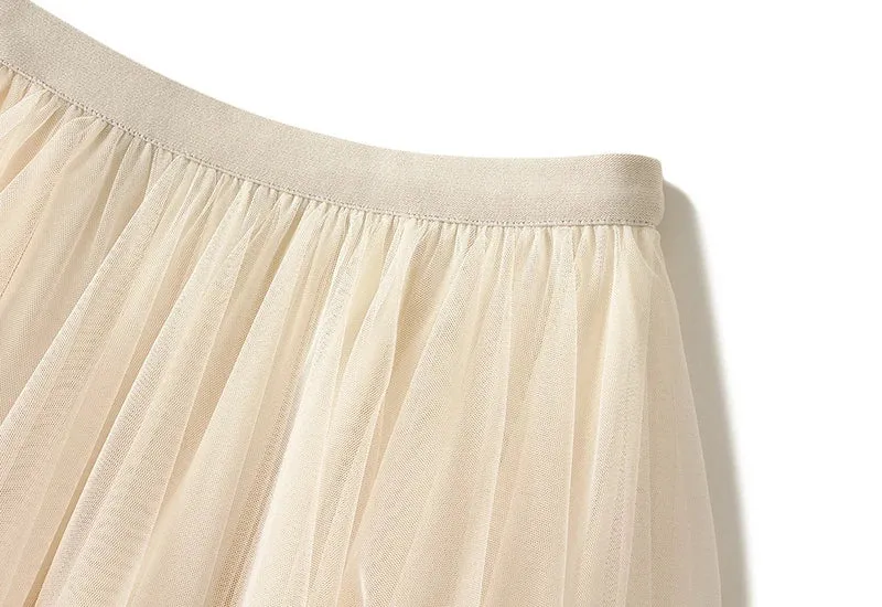 Handkerchief Layers Tulle Midi Skirt Ten Colours