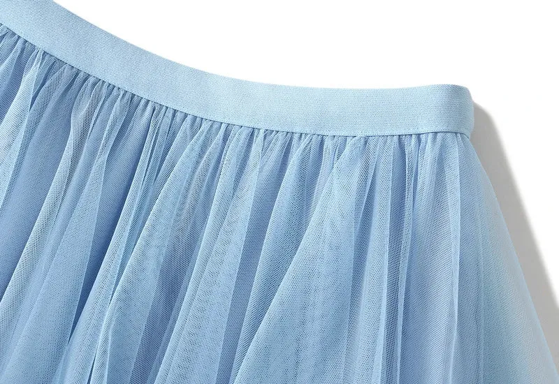 Handkerchief Layers Tulle Midi Skirt Ten Colours