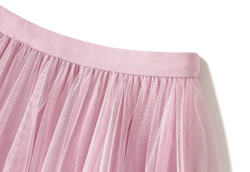 Handkerchief Layers Tulle Midi Skirt Ten Colours