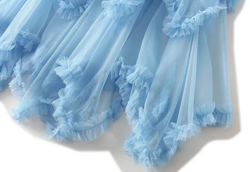 Handkerchief Layers Tulle Midi Skirt Ten Colours