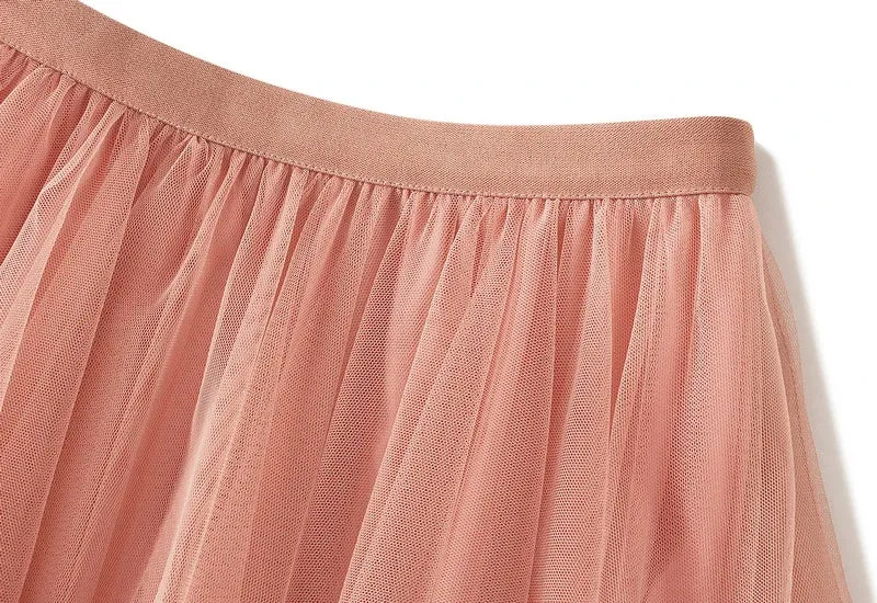 Handkerchief Layers Tulle Midi Skirt Ten Colours