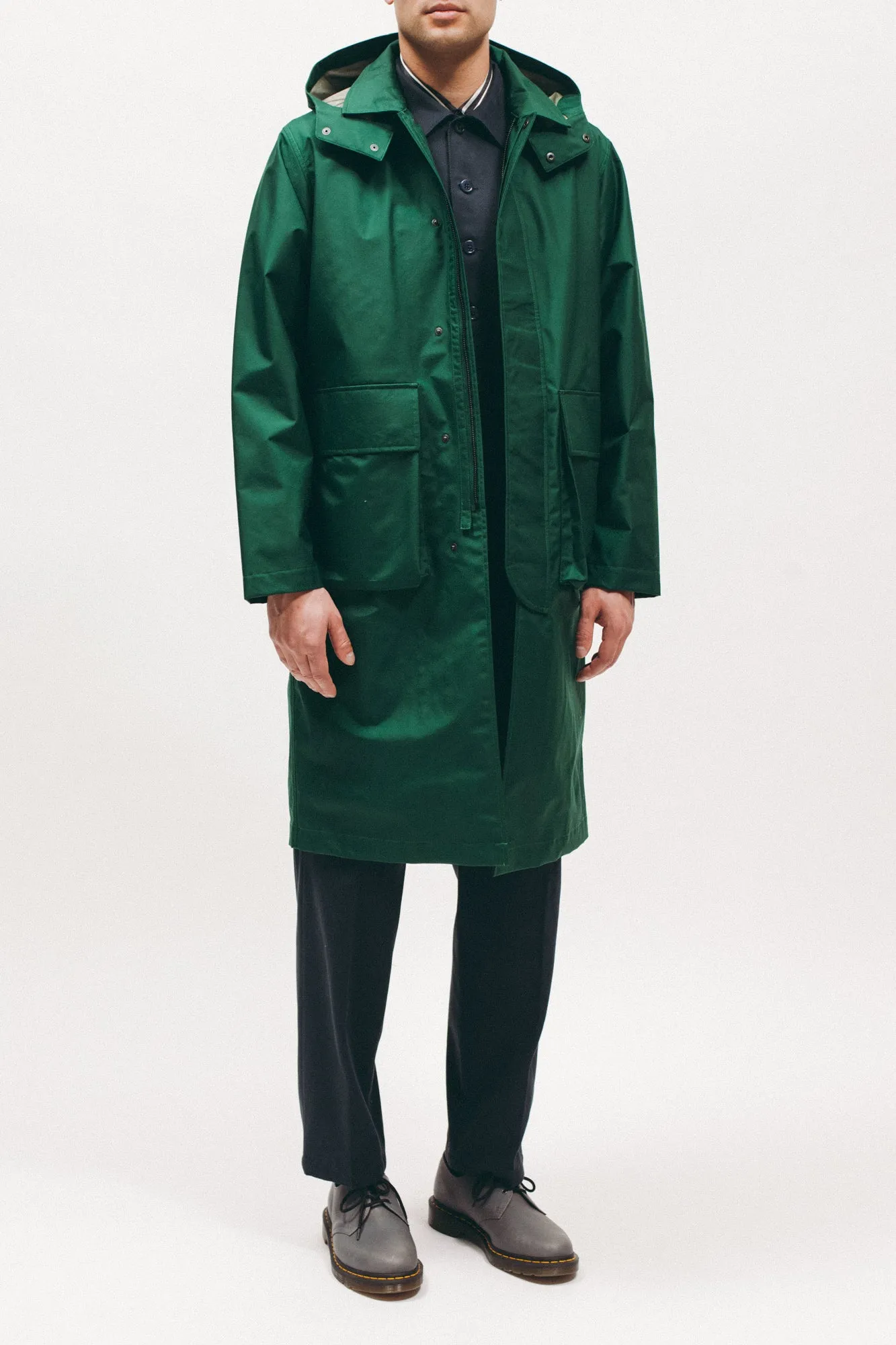 Hooded Mac Coat - Evergreen