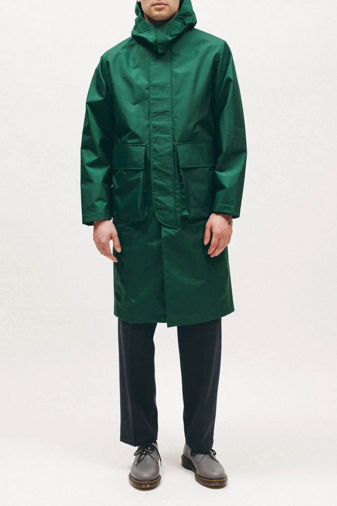 Hooded Mac Coat - Evergreen