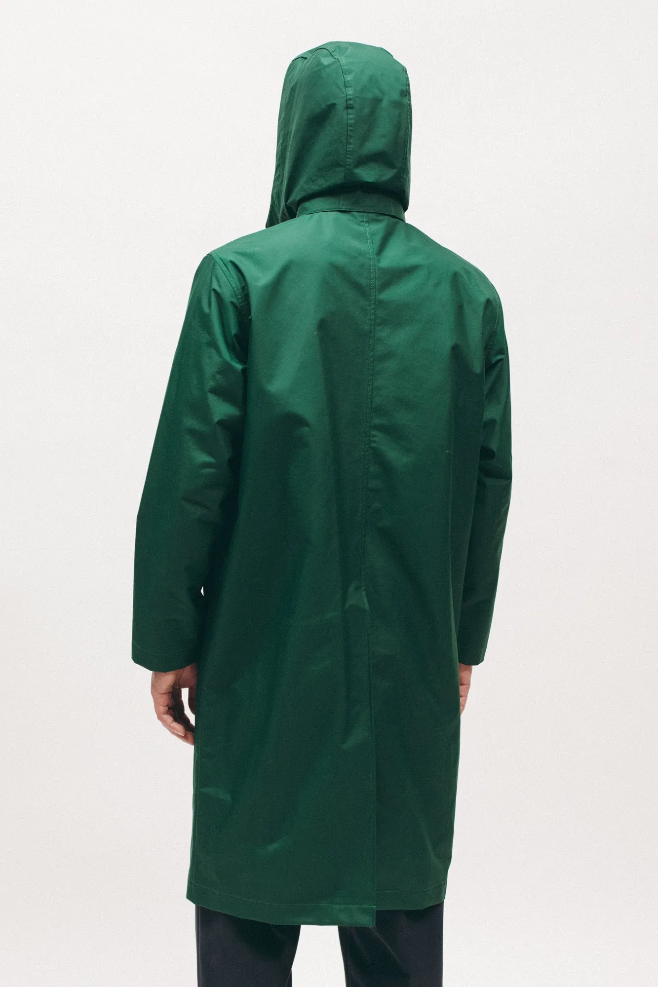 Hooded Mac Coat - Evergreen