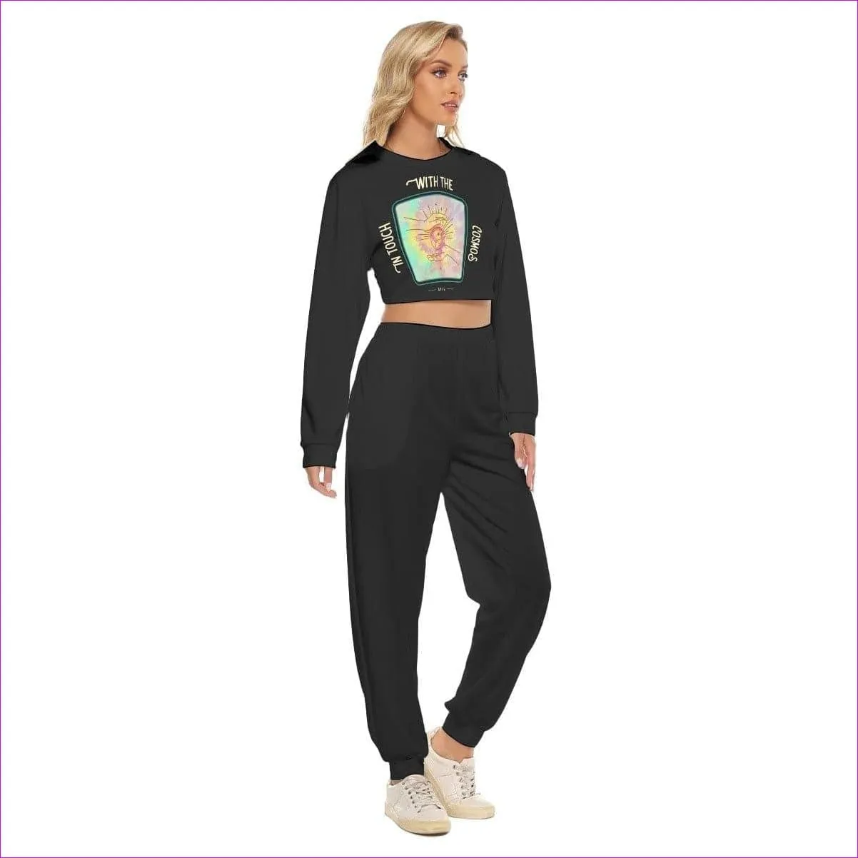 In Touch Womens Crop Sweatshirt Set