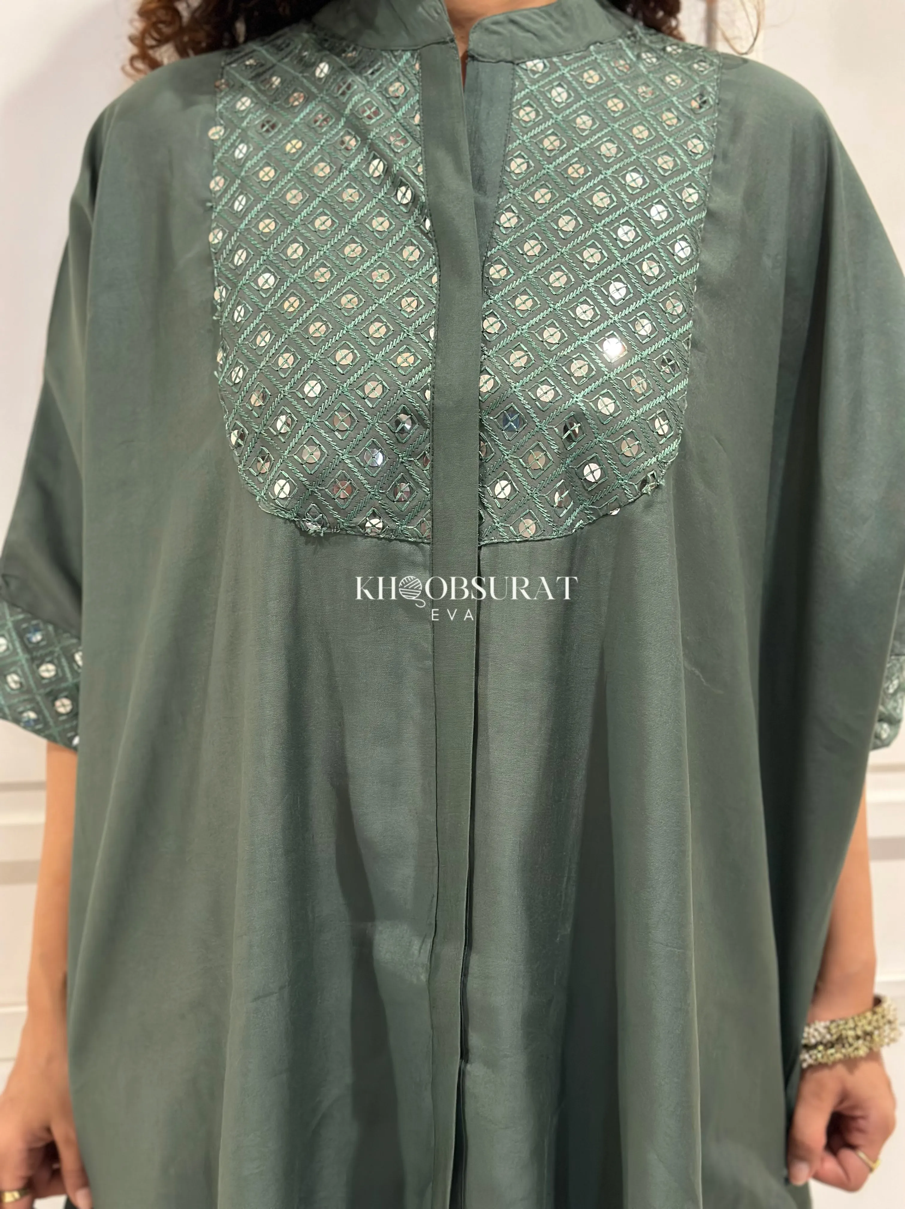 Indian Style Green Kaftan Set