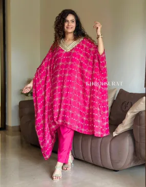 Indian Wedding Pink Kaftan Set