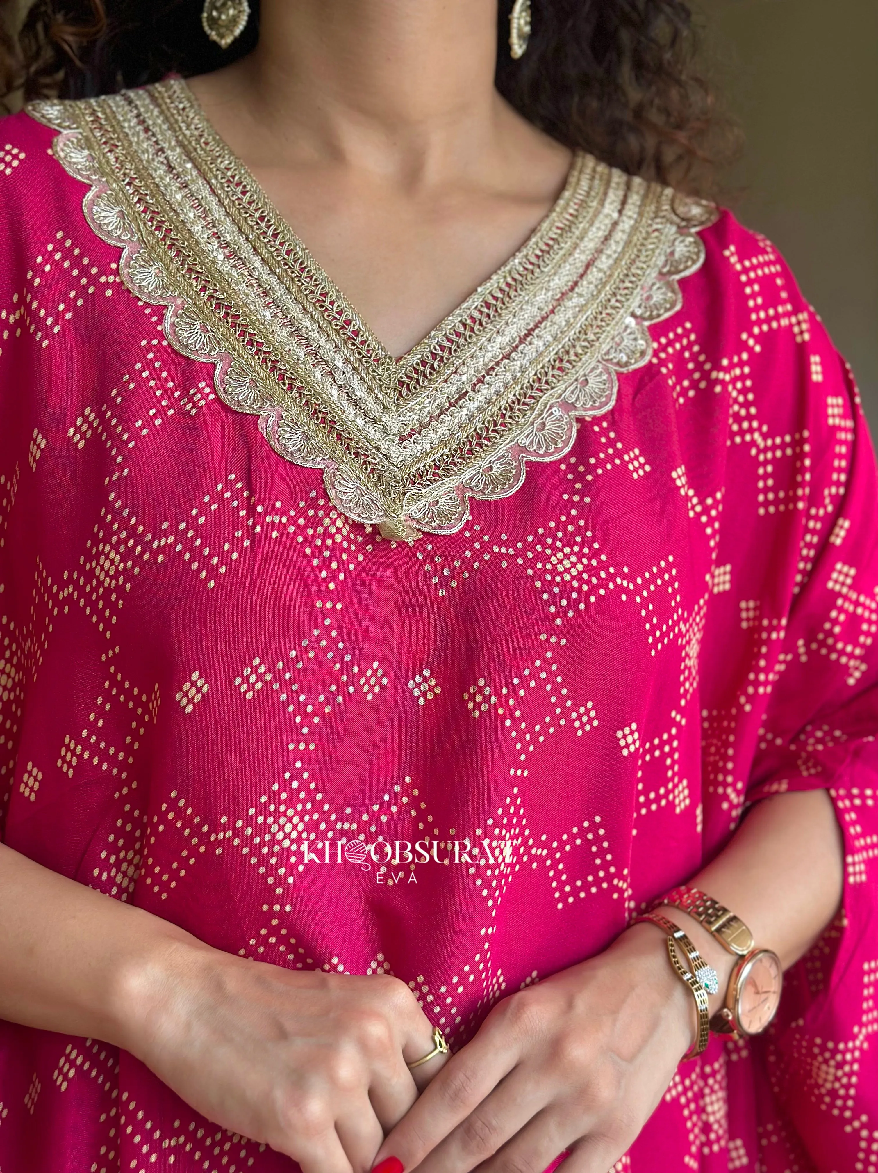 Indian Wedding Pink Kaftan Set