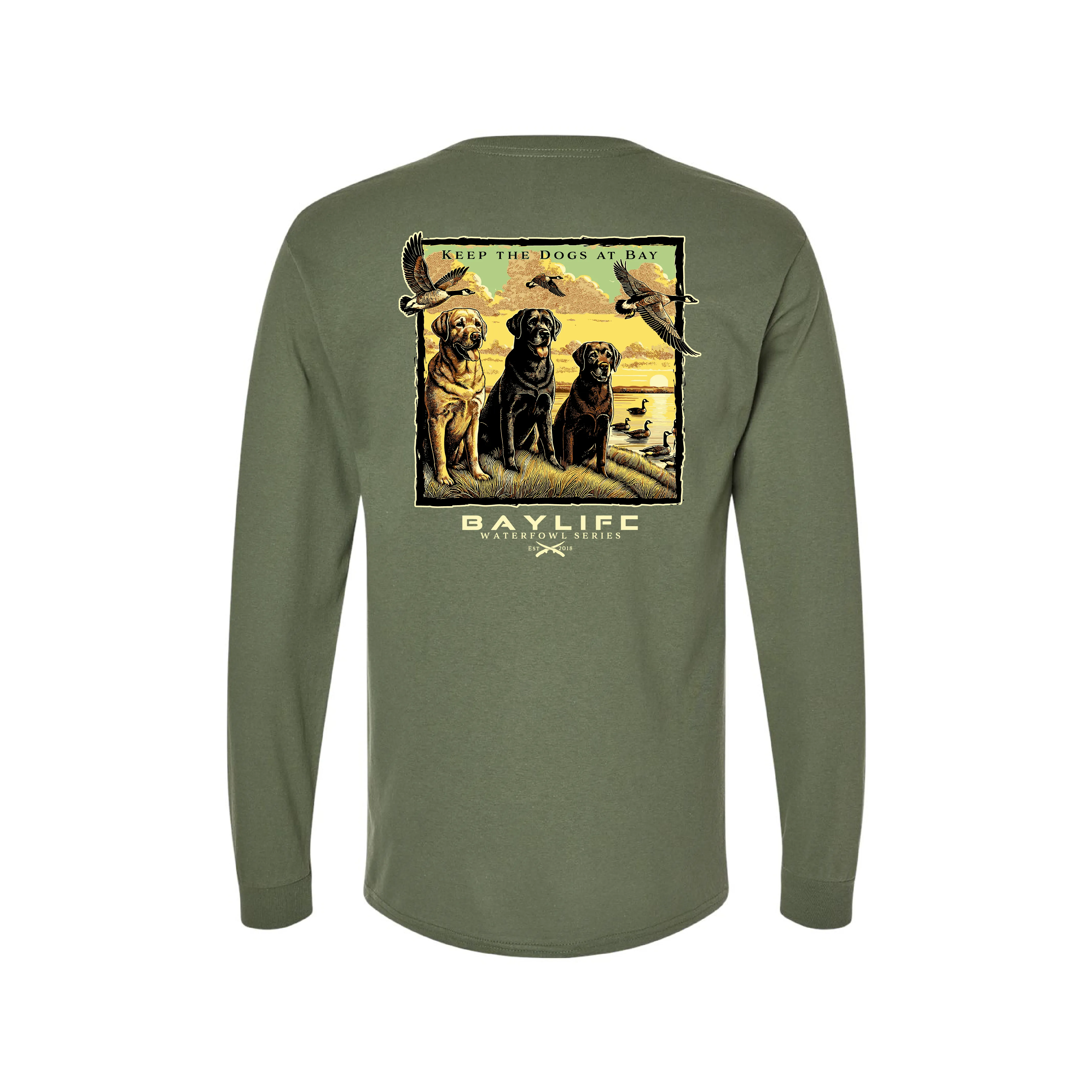 Keep the Dogs at Bay | Heavyweight Long Sleeve | Military Green