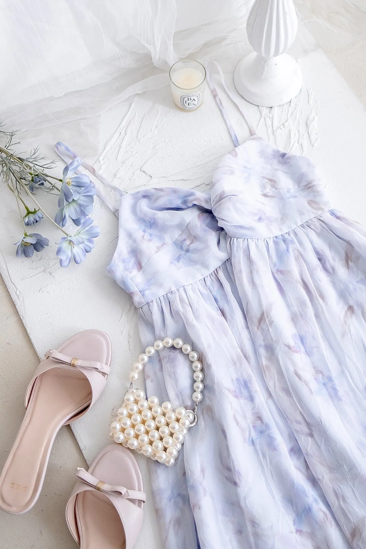 KURA FLORAL KNOT DRESS IN MOONLIGHT PERIWINKLE