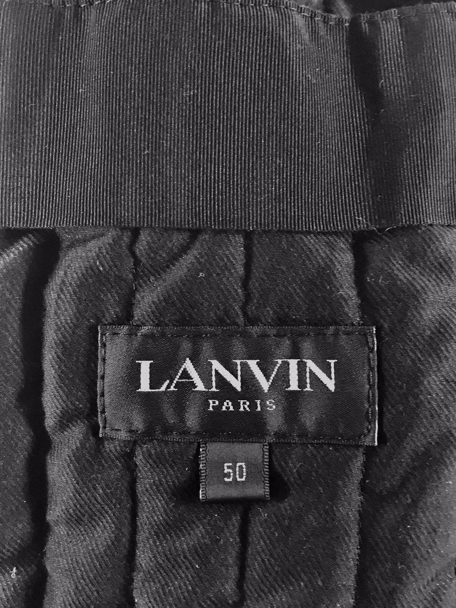 Lanvin Black Winter Weight Leather Coat With Removable Lining Men 50 Fr