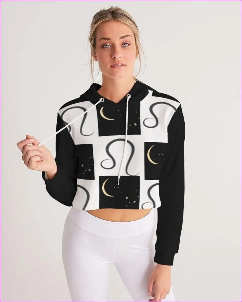 Leo Moon  Womens Cropped Hoodie