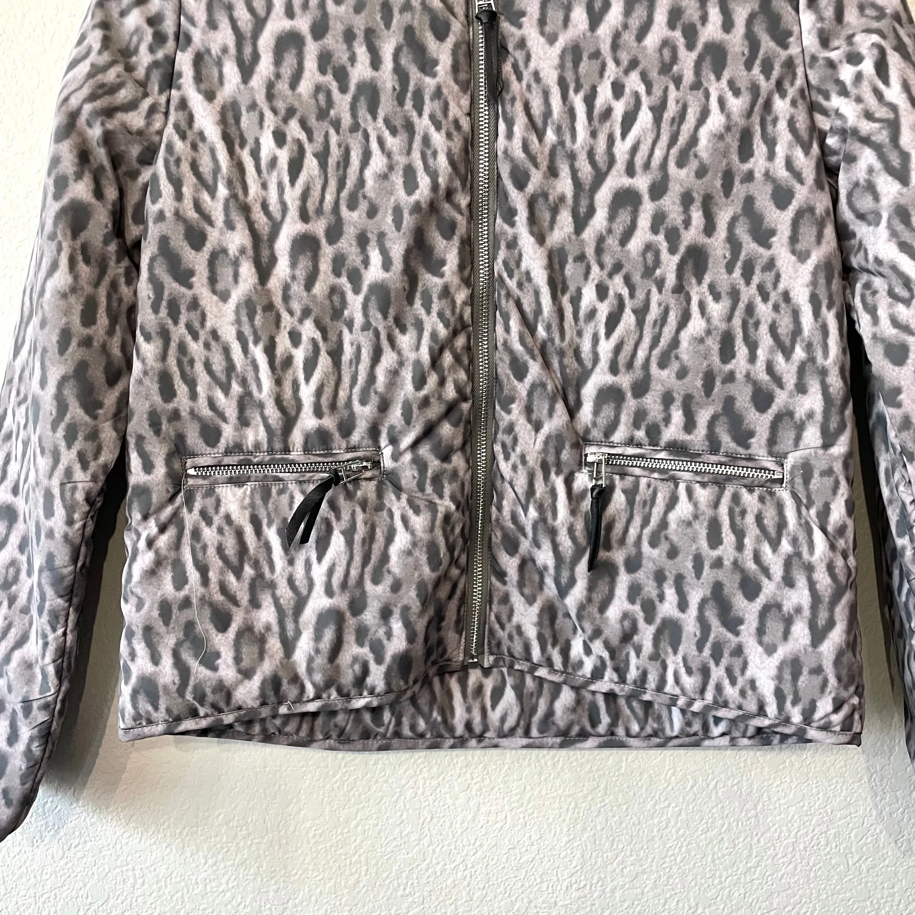 Leopard Puff Bomber Jacket