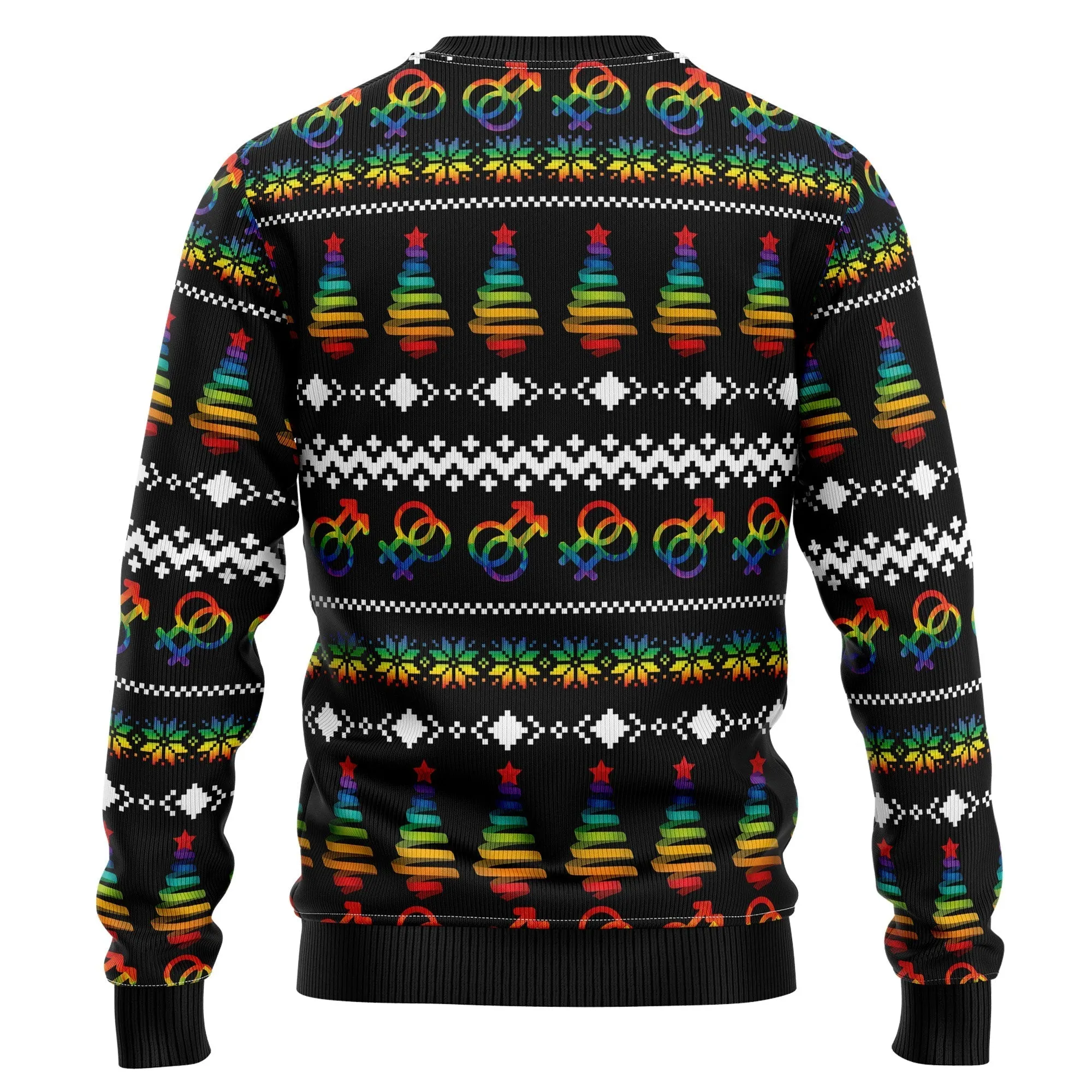 LGBT Whiskey Straight Ugly Christmas Sweater, Pride Love Is Love Rainbow Ugly Sweater