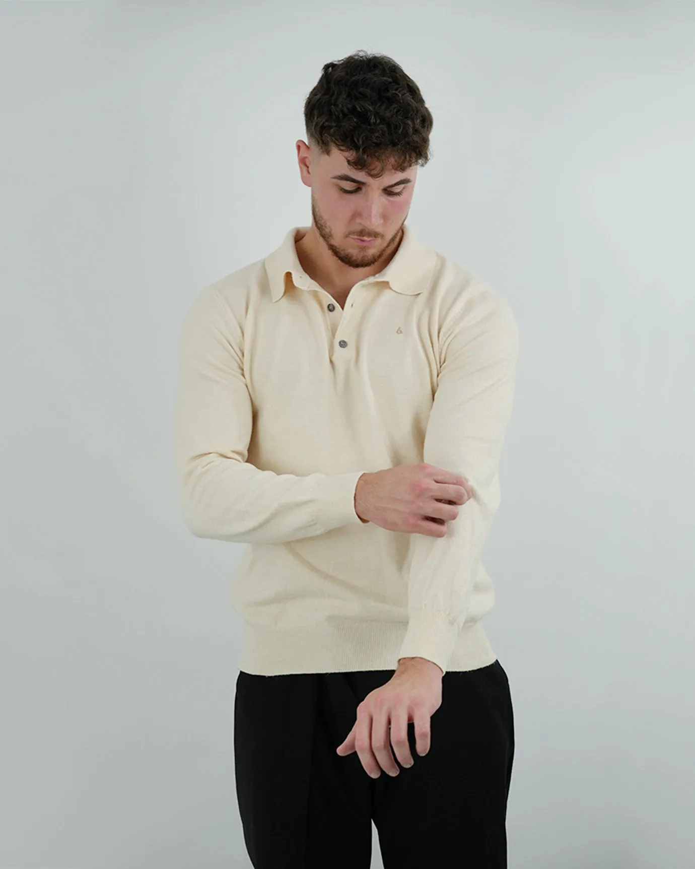 LOVAU COTTON WOOL OLD MONEY POLO - BEIGE