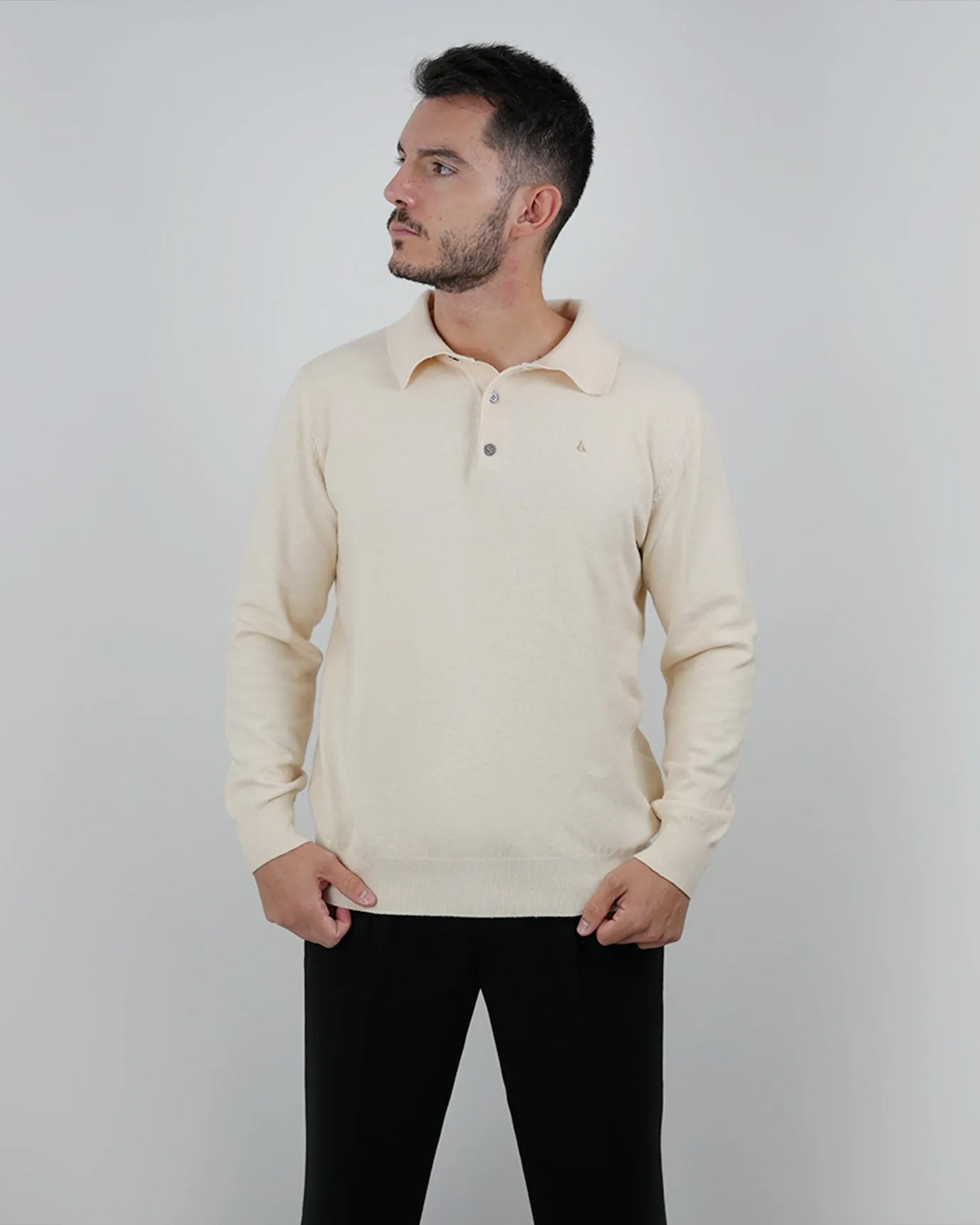 LOVAU COTTON WOOL OLD MONEY POLO - BEIGE