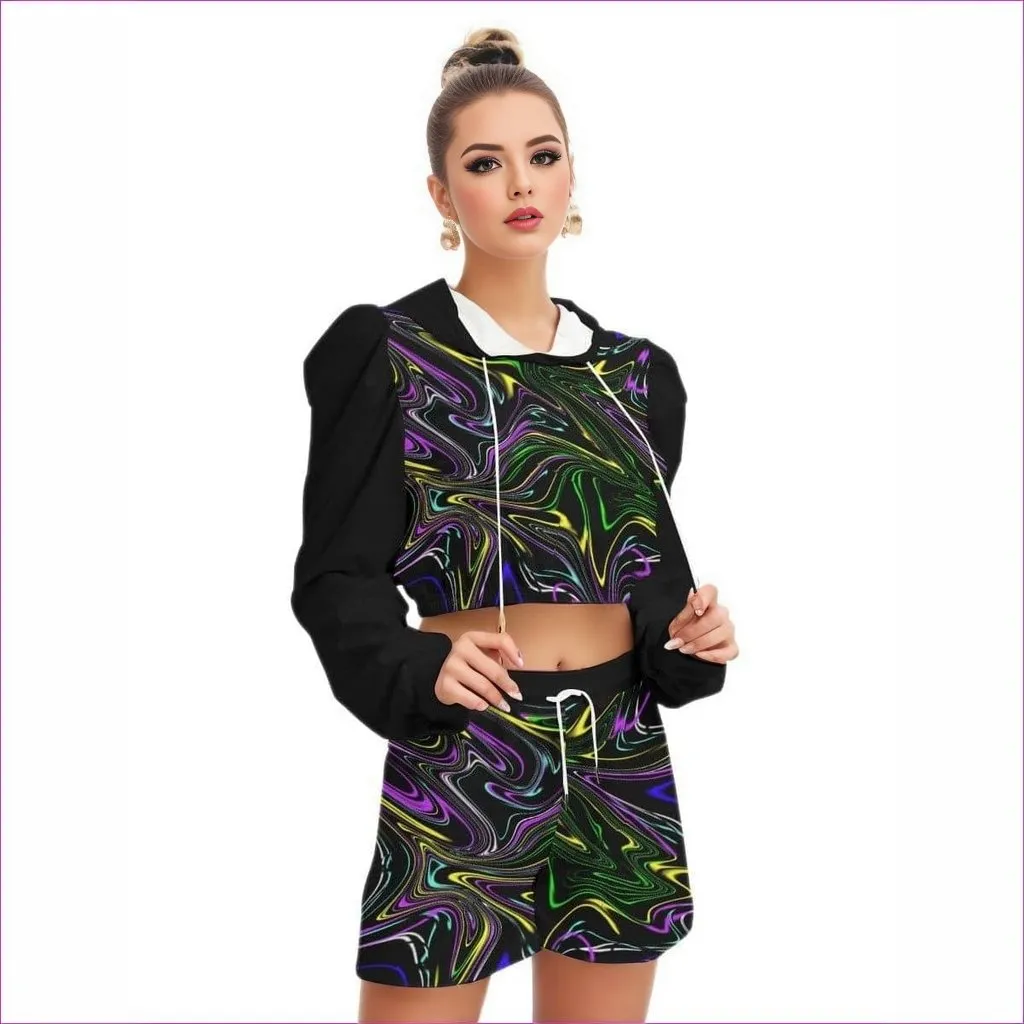 Mandala Skewed Womens Hoodie And Short Set