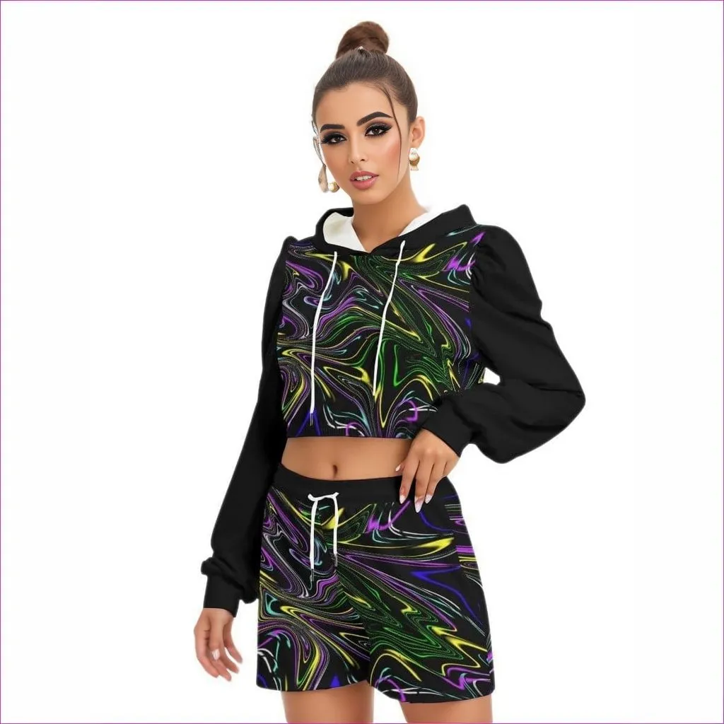 Mandala Skewed Womens Hoodie And Short Set