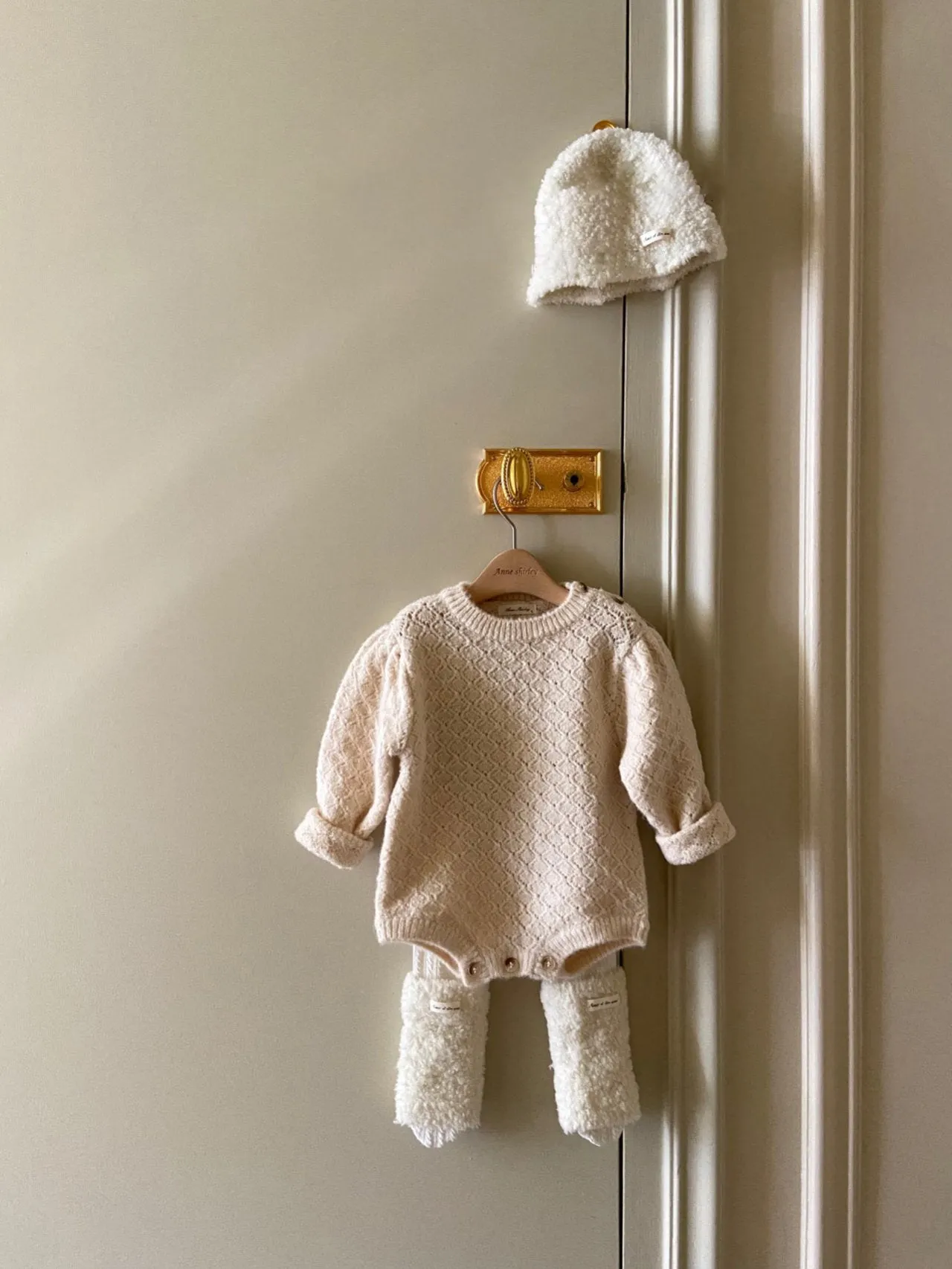 Marant Cape Knit Romper Set_ Cream Beige