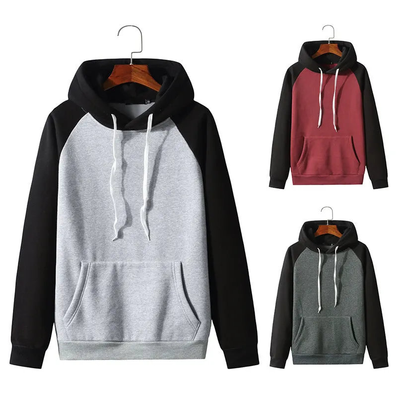 Men Pocket Sports Hooded Sweater Coat