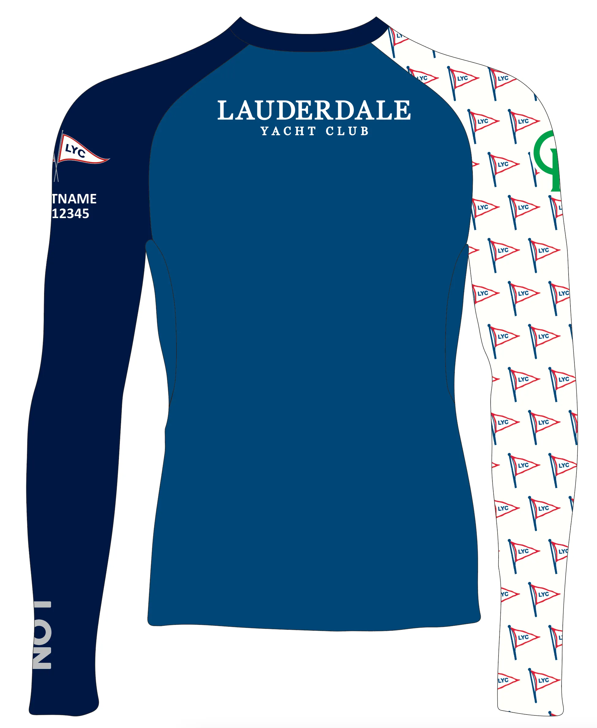 MEN TECH-TEE TOP LONG SLEEVE BLUE | LAUDERDALE YACHT CLUB OPTI GREEN | PSNLZ'D