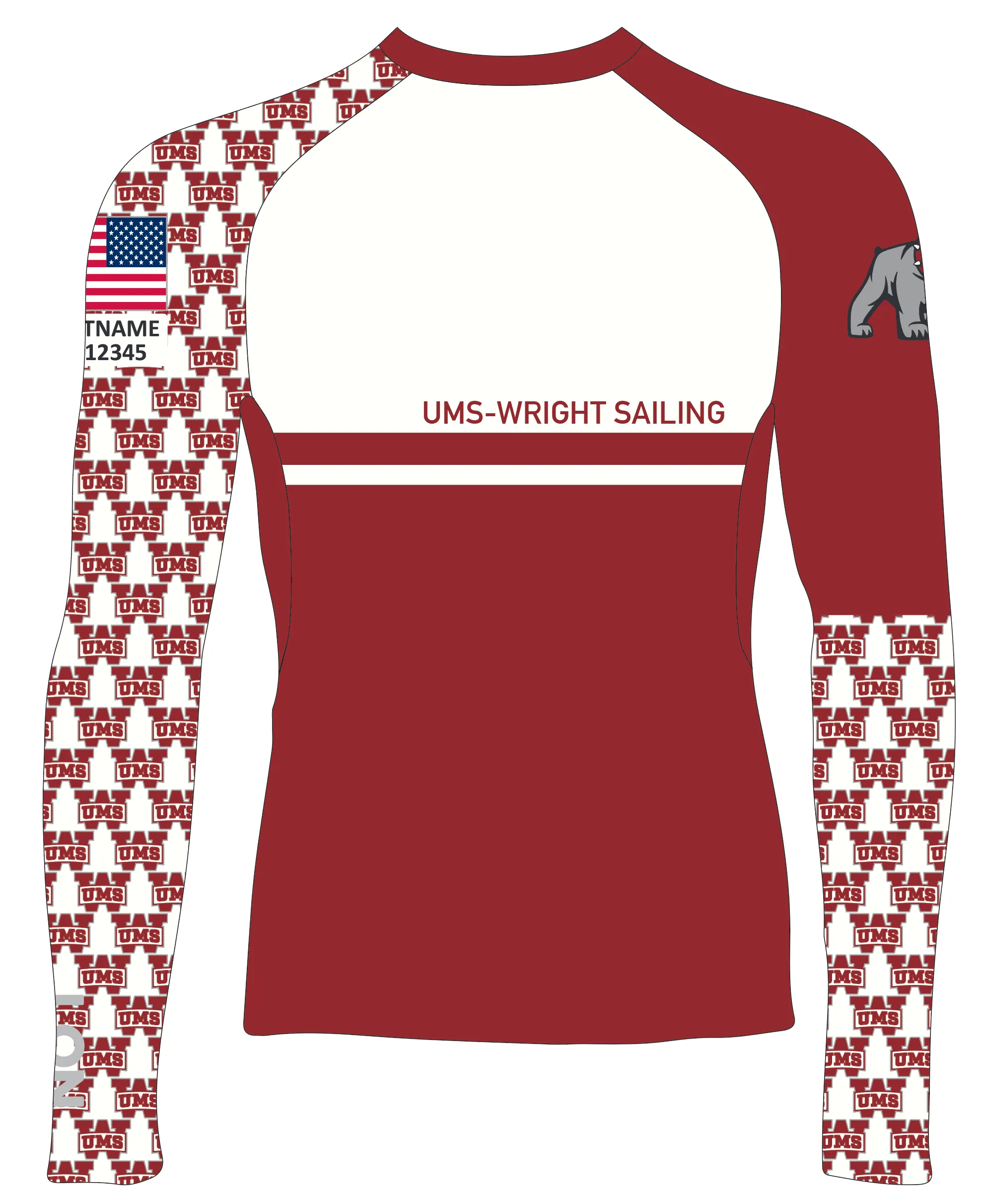 MEN TECH-TEE TOP LONG SLEEVE MAROON | UMS-WRIGHT SAILING | PSNLZ'D